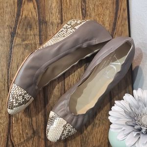 AGL Grey Snakeskin Wedge Sz 10